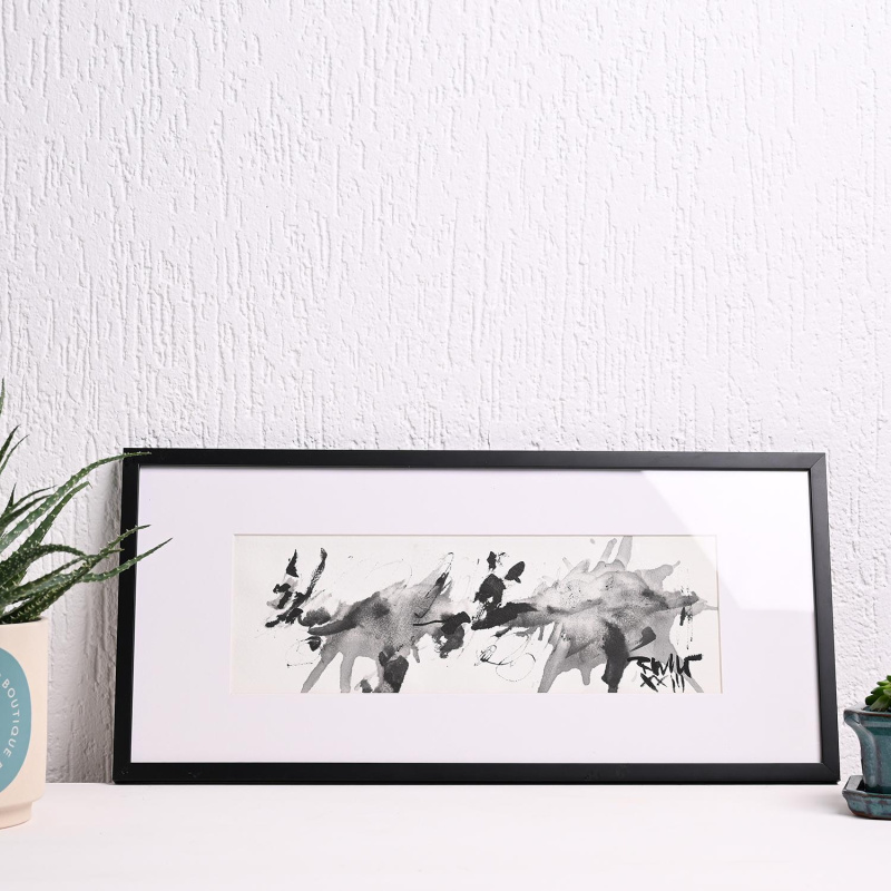 Козата и Волкот, туш, 53х25cm, 2023