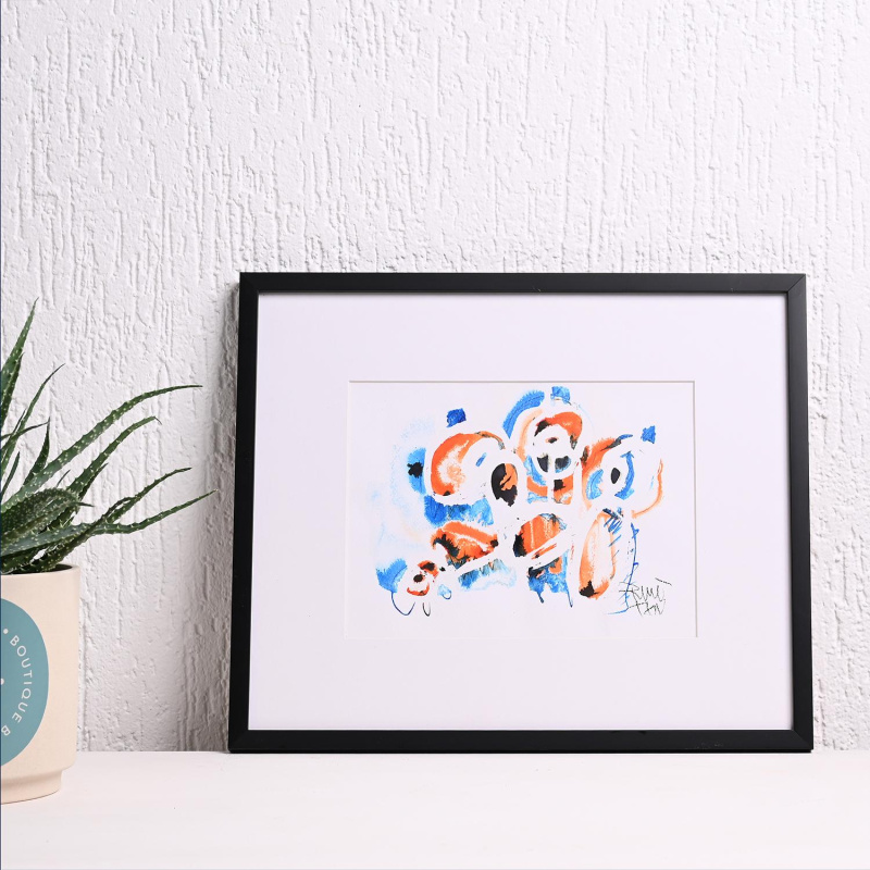 Портокалови Рози, акварел туш, 38х32cm, 2024