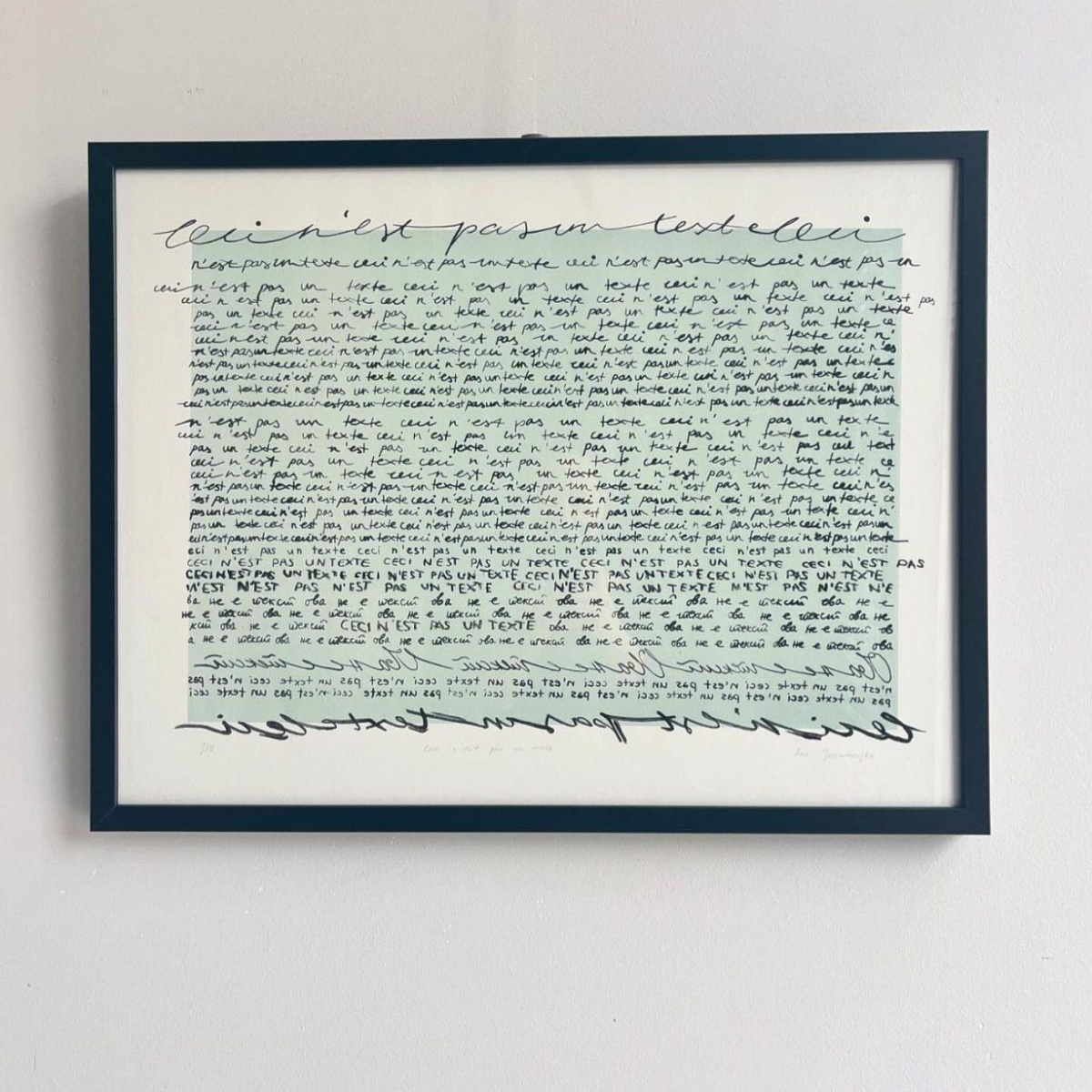 Ceci n’est pas un texte, 54x68 cm, литографија на камен, 2021