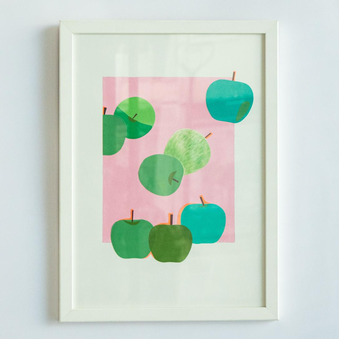 Rhythm series 1, 40x20 cm, акрилен колаж на хартија, 2021, со паспарту