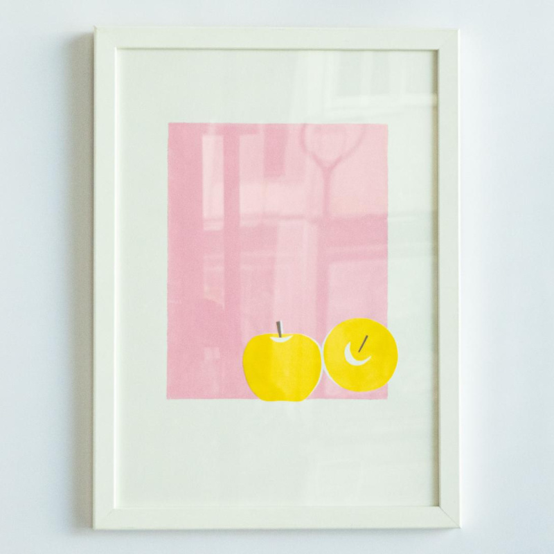 Rhythm series 3, 40x20 cm, акрилен колаж на хартија, 2021, со паспарту