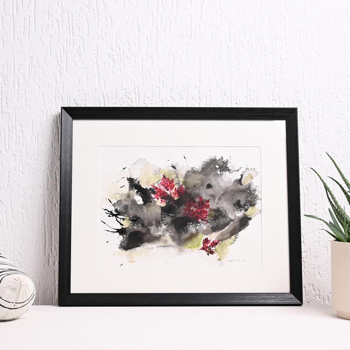 Црвени Листови, акварел, 32х24cm, 2025