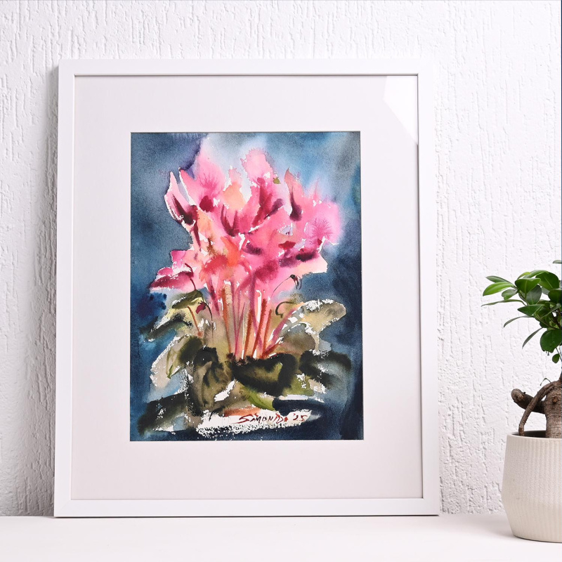 Циклама, акварел, 48х57cm, 2025