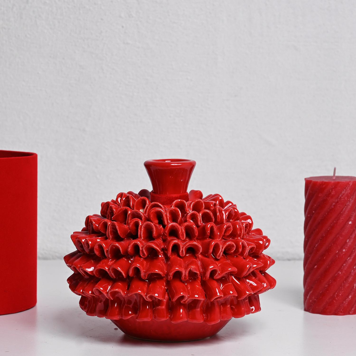 Вазна Кружна Црвена 17x22цм