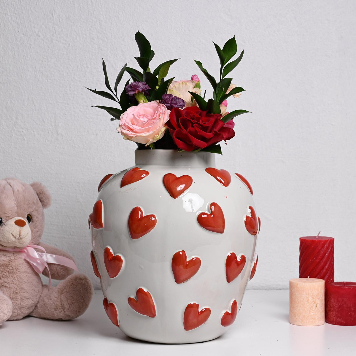 Декоративна Вазна со Срце 32.5х30цм